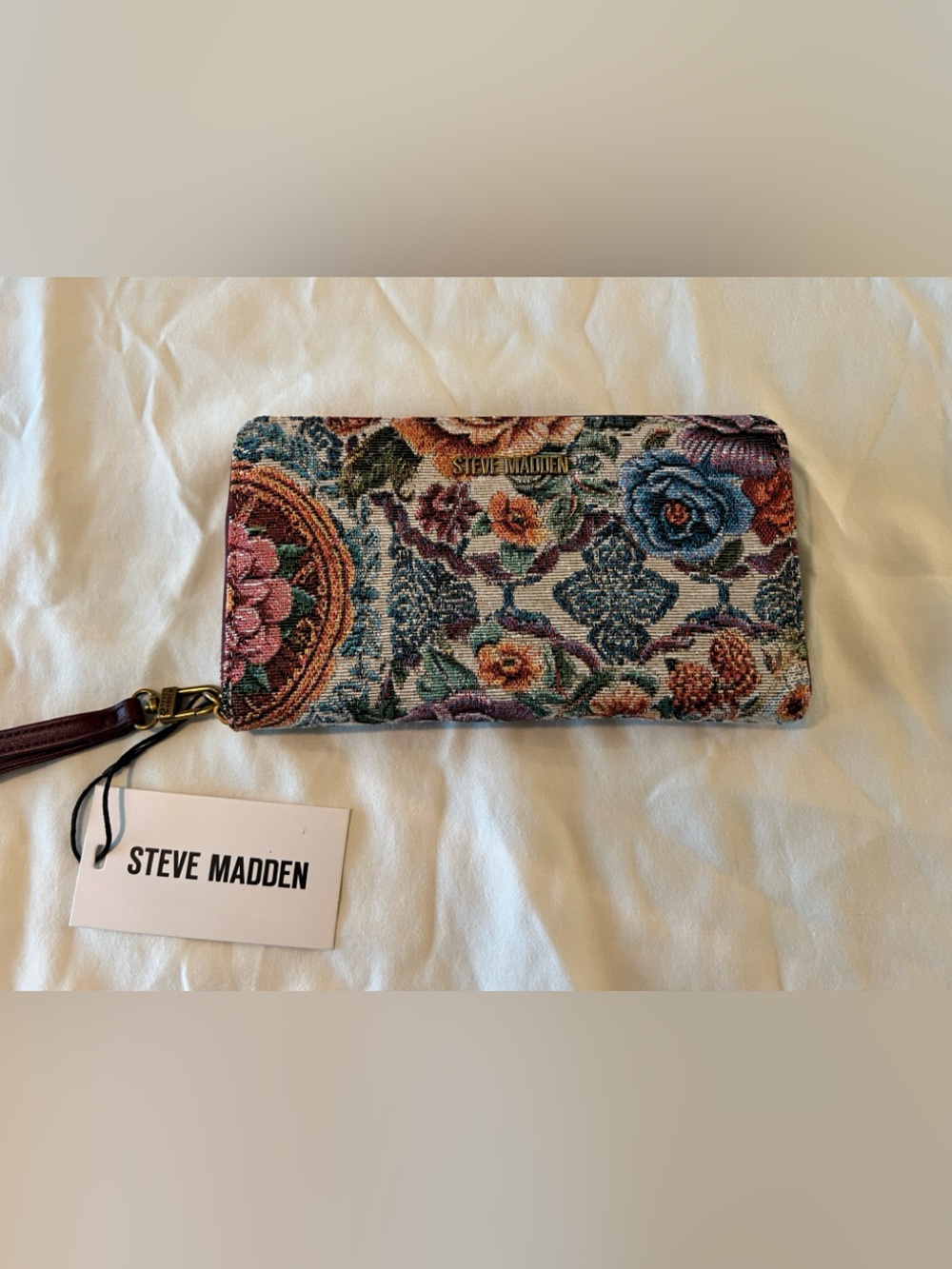 Steve Madden Bloodstone Wallet- Vintage Needlepoint Style